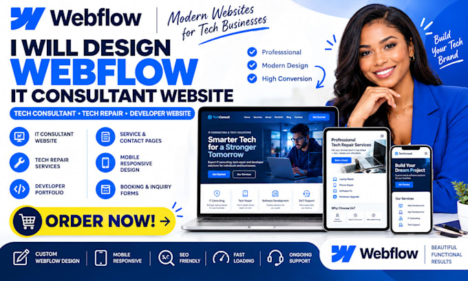 design webflow it consultant website tech repair  developer website