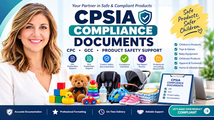 create cpsia compliance documents, CPC, gcc and product safety documentation