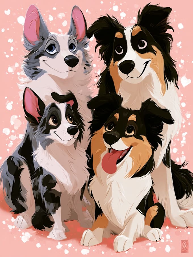 do disney pet portrait illustration