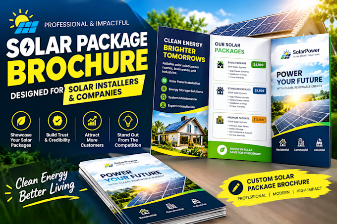 create a solar package brochure for solar installers and companies