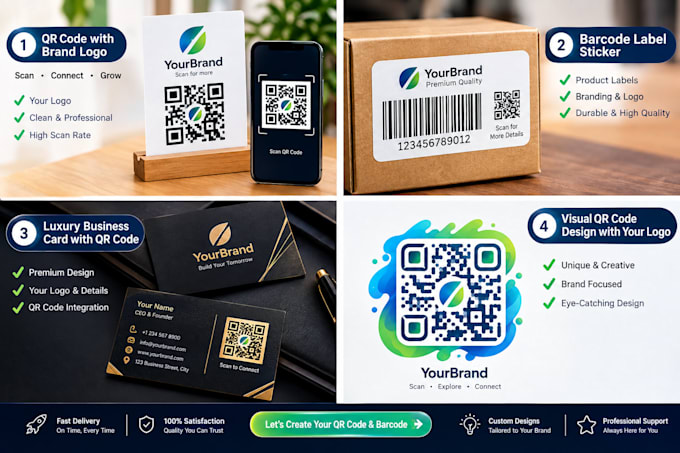 design a professional custom qr codes with brand logo
