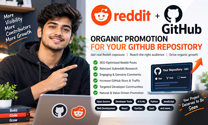 promote your github repository organic via reddit