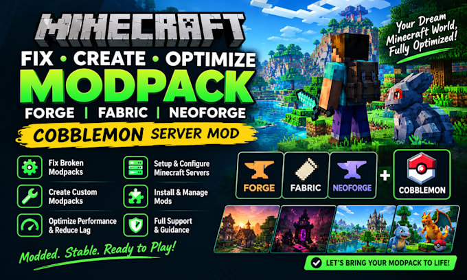 fix create optimize minecraft modpack forge fabric neoforge cobblemon server mod
