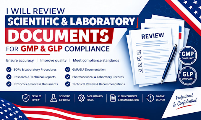 review scientific and laboratory documents for gmp glp compliance