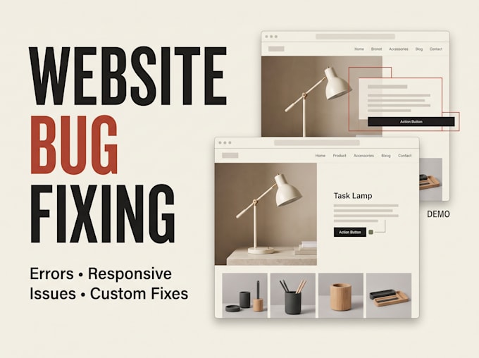 fix website bugs, errors, responsive issues and add custom features