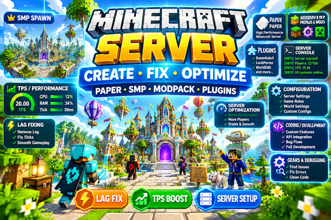 create fix optimize minecraft modpack spawn paper server smp minecraft developer