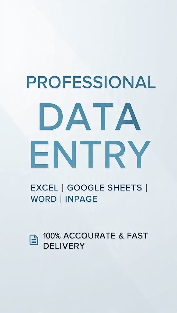 do accurate data entry