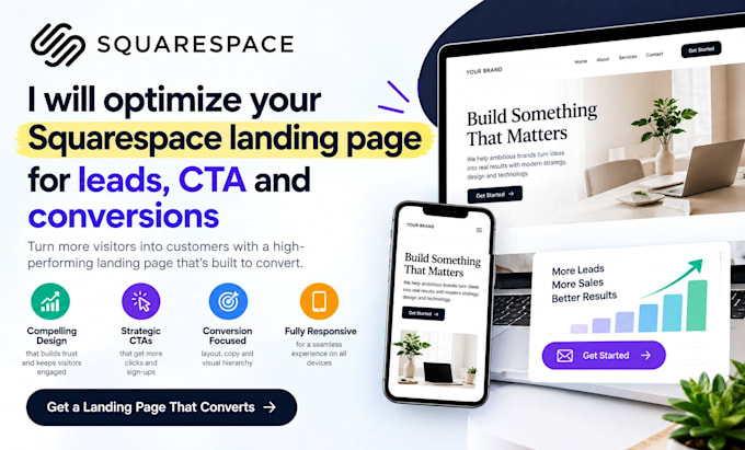 optimize your squarespace landing page for leads, cta and conversions