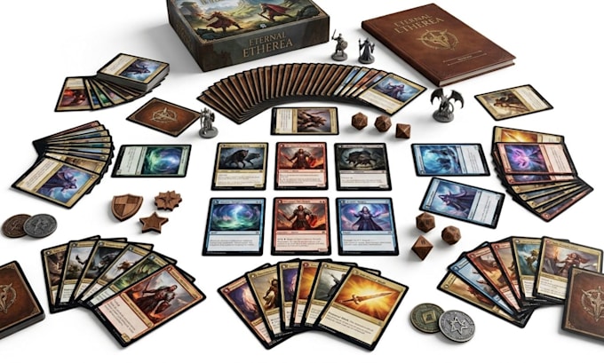 develop fantasy board game, card game development, tabletop game and rulebook