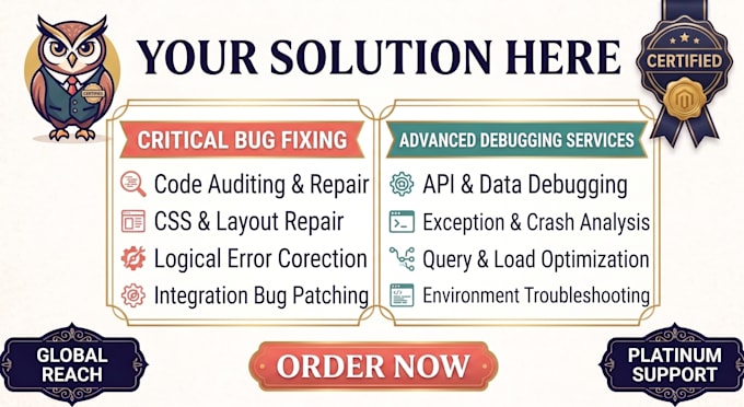 fix bugs, styling errors, and code issues in your website