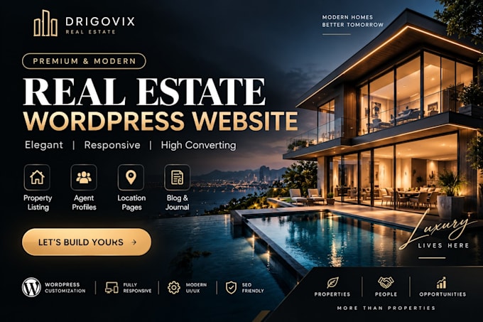 design a luxury real estate website in wordpress