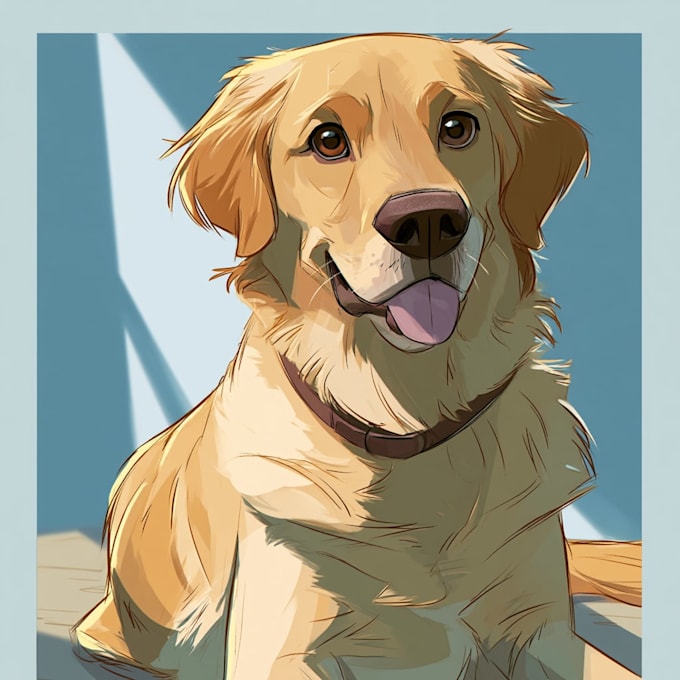 draw a custom digital pet portrait from photo