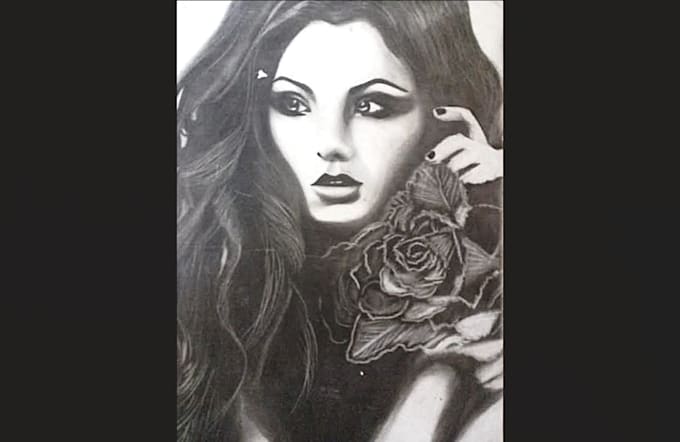 draw a custom portrait in charcoal pencil