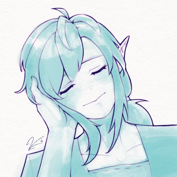 do a monochrome sketch of any character