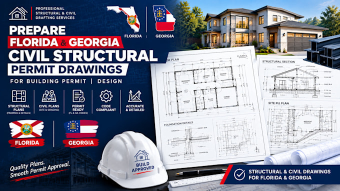 prepare florida and georgia civil structural permit drawings