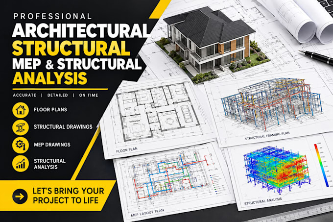 draw architectural structural engineering mep, structural analysis