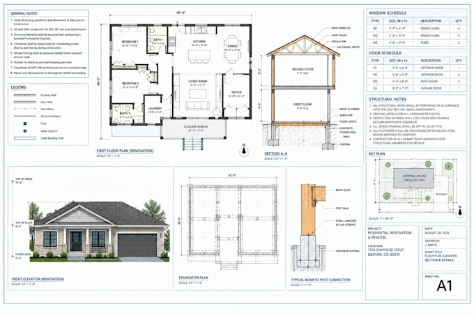 design structural engineering renovation plans and remodel drawing sets