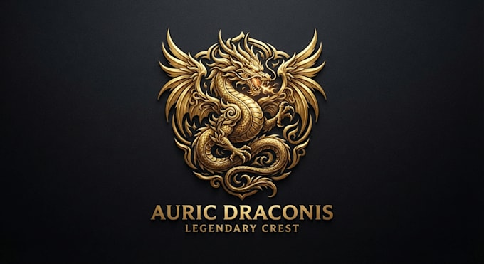 design a powerful and legendary golden dragon logo