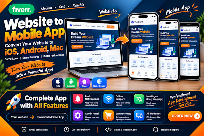 convert your website into a native android and ios app