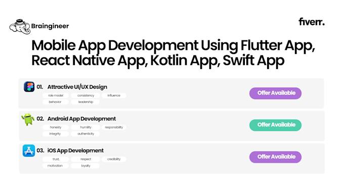 build flutter app, react native app, kotlin app, swift app