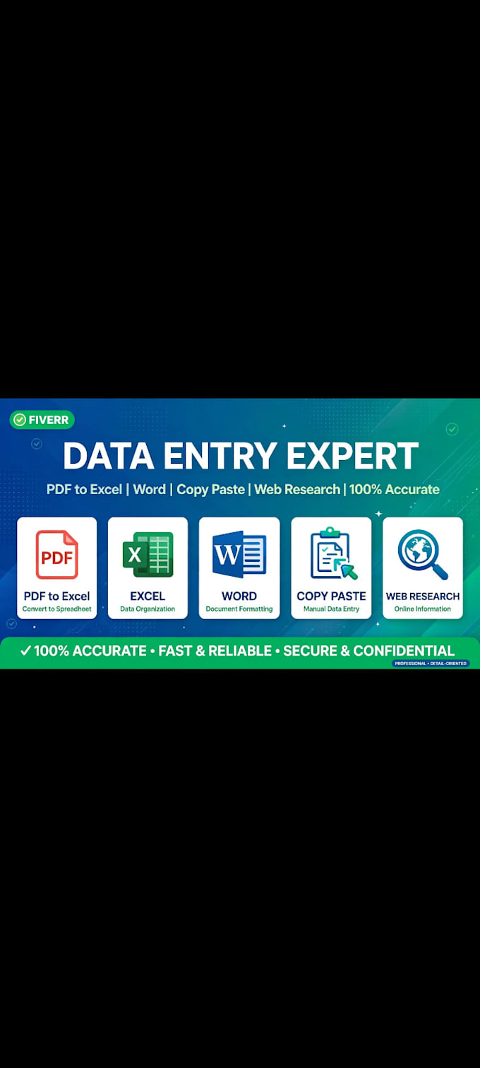 do data entry, copy paste, pdf to word and excel typing work