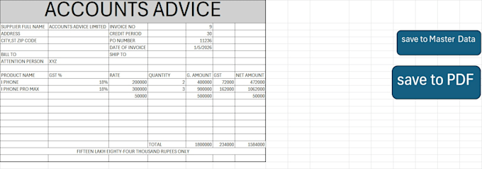 automate excel invoice saving