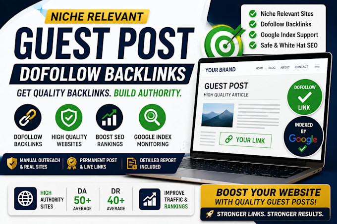 publish niche guest posts with dofollow backlinks on relevant authority sites