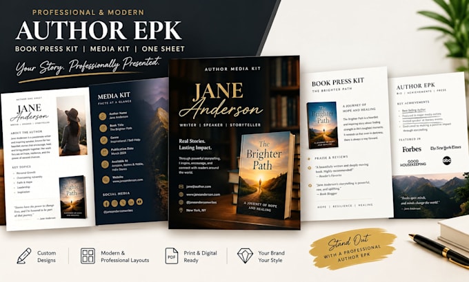author epk, book press kit, media kit and author one sheet