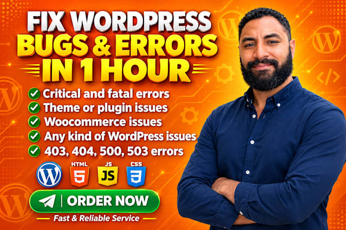 fix wordpress issues, fix wordpress errors, wordpress bug fix wordpress website