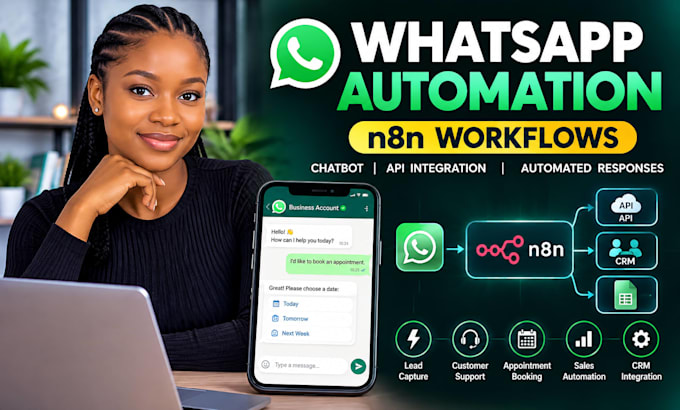 build n8n whatsapp automation, whatsapp chatbot and whatsapp API workflows