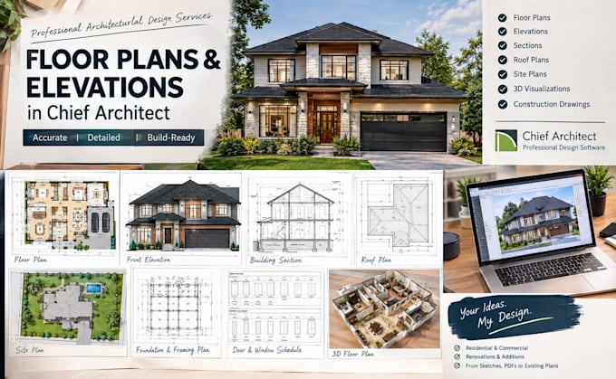 create professional 3d floor plans and elevations in chief architect