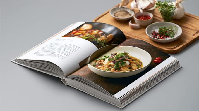 design an eye catching cookbook layout and cover