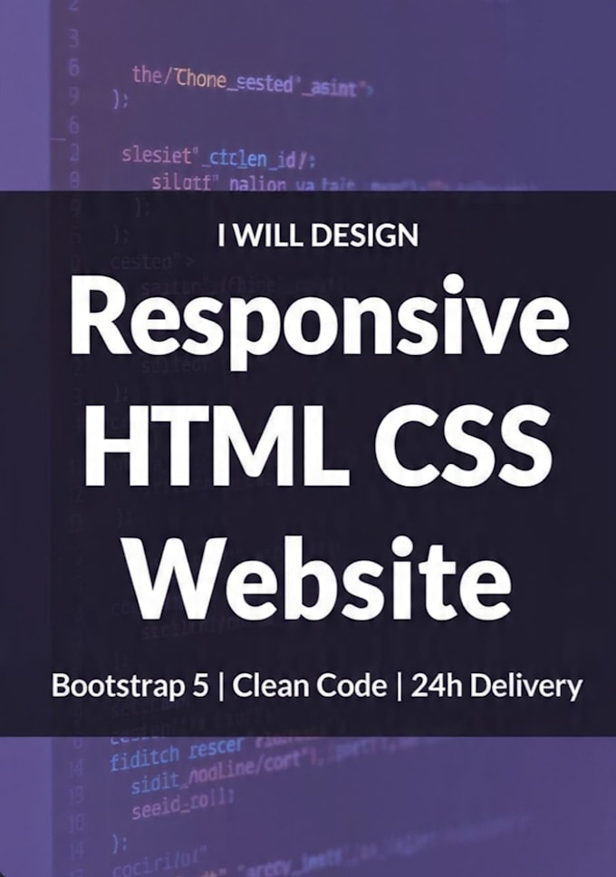 design responsive HTML CSS website in 3 days