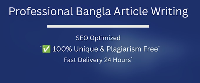 write SEO bangla articles for blog and website