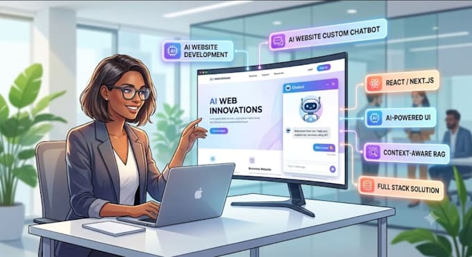 develop a modern ai web app with a custom chatbot
