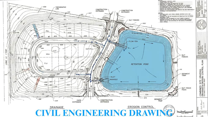 do civil engineering drawing, site grading plan, drainage plan, erosion control