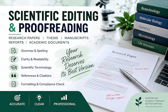 proofread and edit scientific and academic documents
