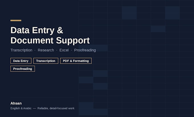 do data entry, transcription and document formatting