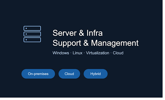 manage and support your windows, linux servers and infrastructure