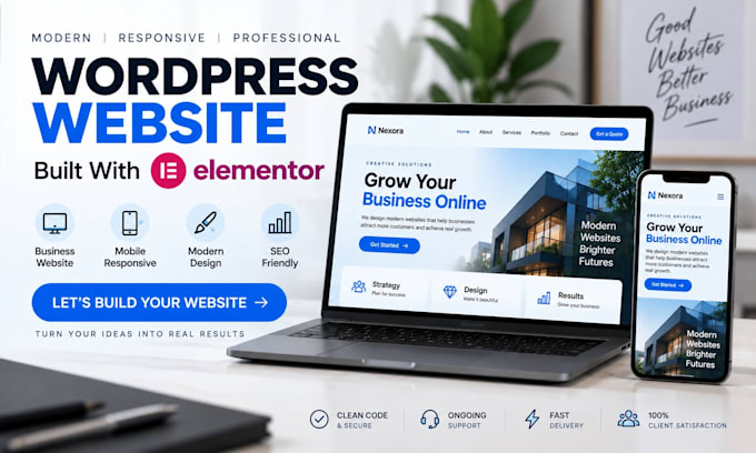 design a responsive wordpress website with elementor