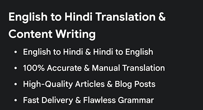 accurately write and translate english to hindi content