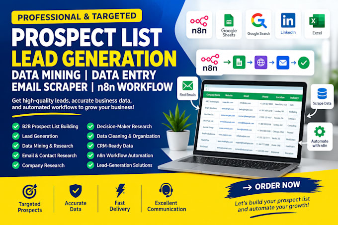 do prospect list leads generation data mining entry email scraper n8n workflow