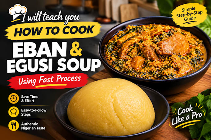 teach you how to cook eba and egusi soup with simple process