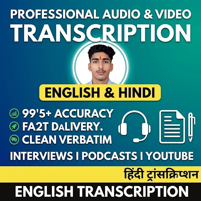 do accurate english and hindi audio transcription