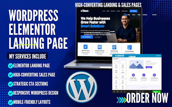 build a high converting wordpress elementor landing page or sales pages design