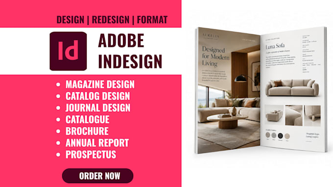 do prospectus catalog, brochure, magazine, journal book formatting on indesign
