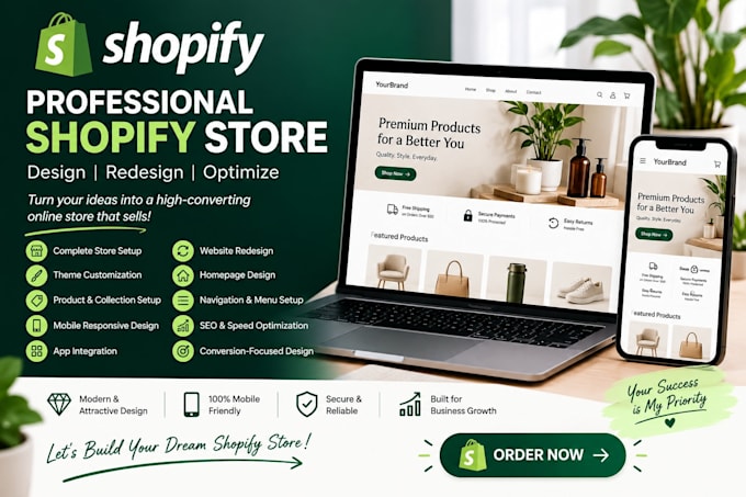 shopify website redesign shopify store