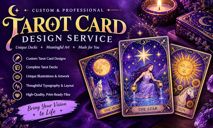 create unique tarot card designs and oracle card decks