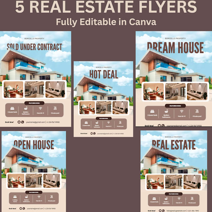 provide editable real estate flyer templates in canva