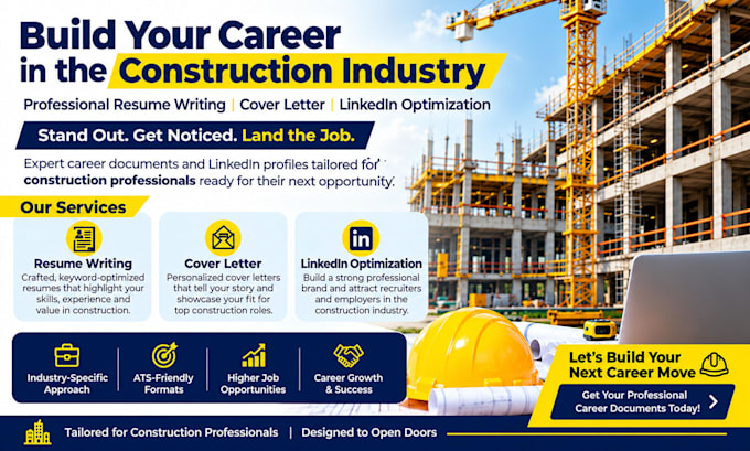 write a professional ats friendly construction resume and CV